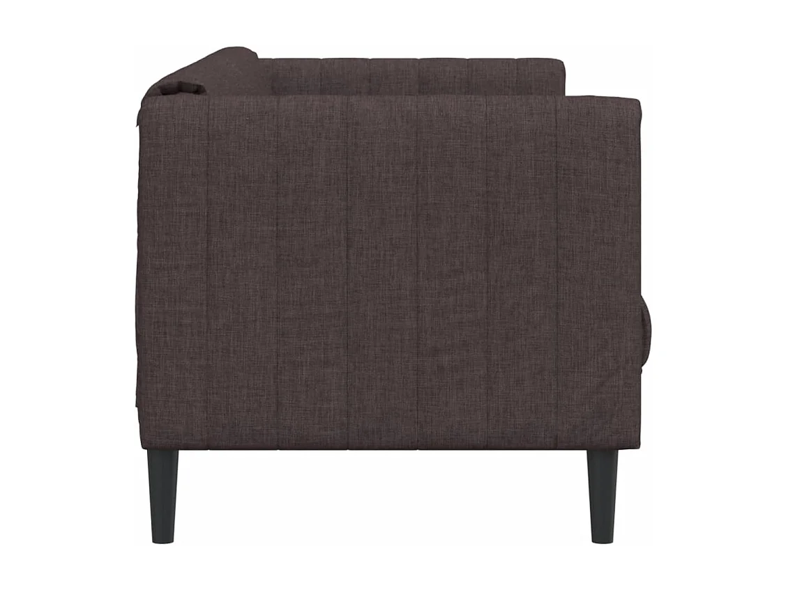 Divano a 2 Posti Marrone Scuro in Tessuto