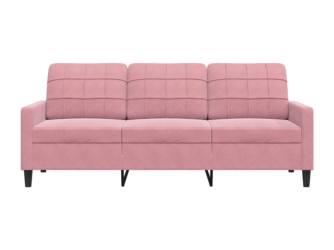 Divano a 3 Posti rosa 180 cm in Velluto
