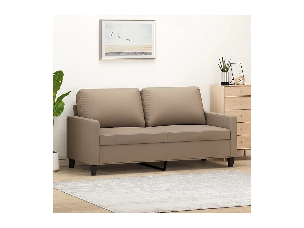 Divano a 2 Posti Cappuccino 140 cm in Similpelle