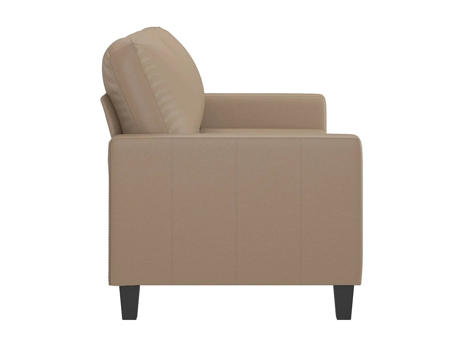 Sofá de 2 lugares 140 cm couro artificial cor cappuccino