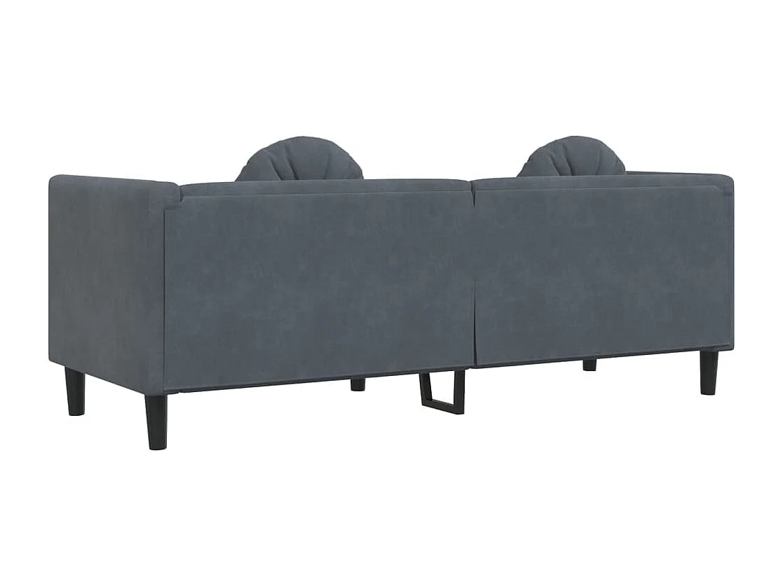 Sofá com almofadões 3 lugares veludo cinzento-escuro