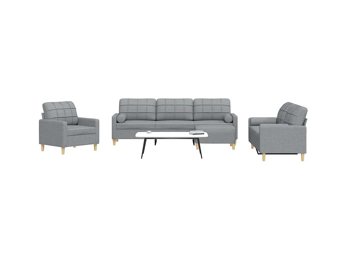 Ensemble de canapés 4 pcs repose-pied et coussins décoratifs