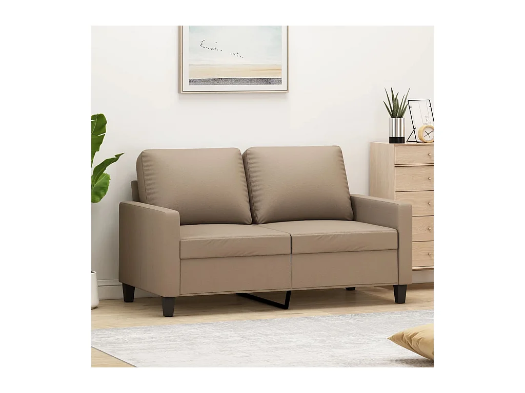 Tweezitsbank 120 cm kunstleer cappuccinokleurig