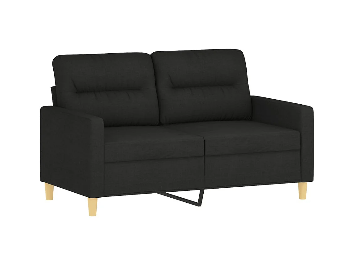 Ensemble de canapés 4 pcs avec coussins Noir Tissu