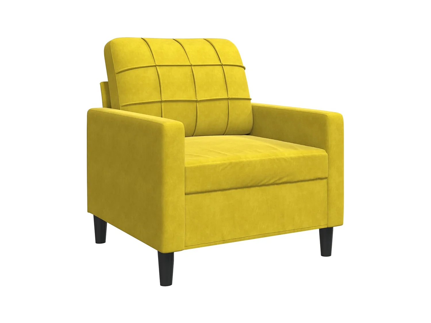 Ensemble de canapés 3 pcs avec coussins Jaune Velours