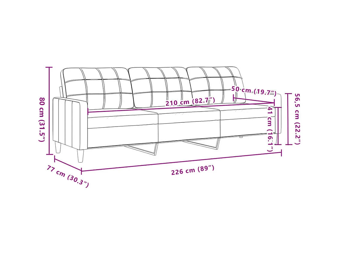 Ensemble de canapés 3 pcs avec coussins Jaune Velours