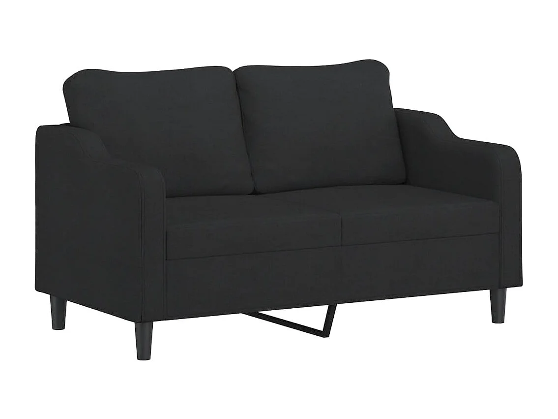 Ensemble de canapés 2 pcs avec coussins Noir Tissu
