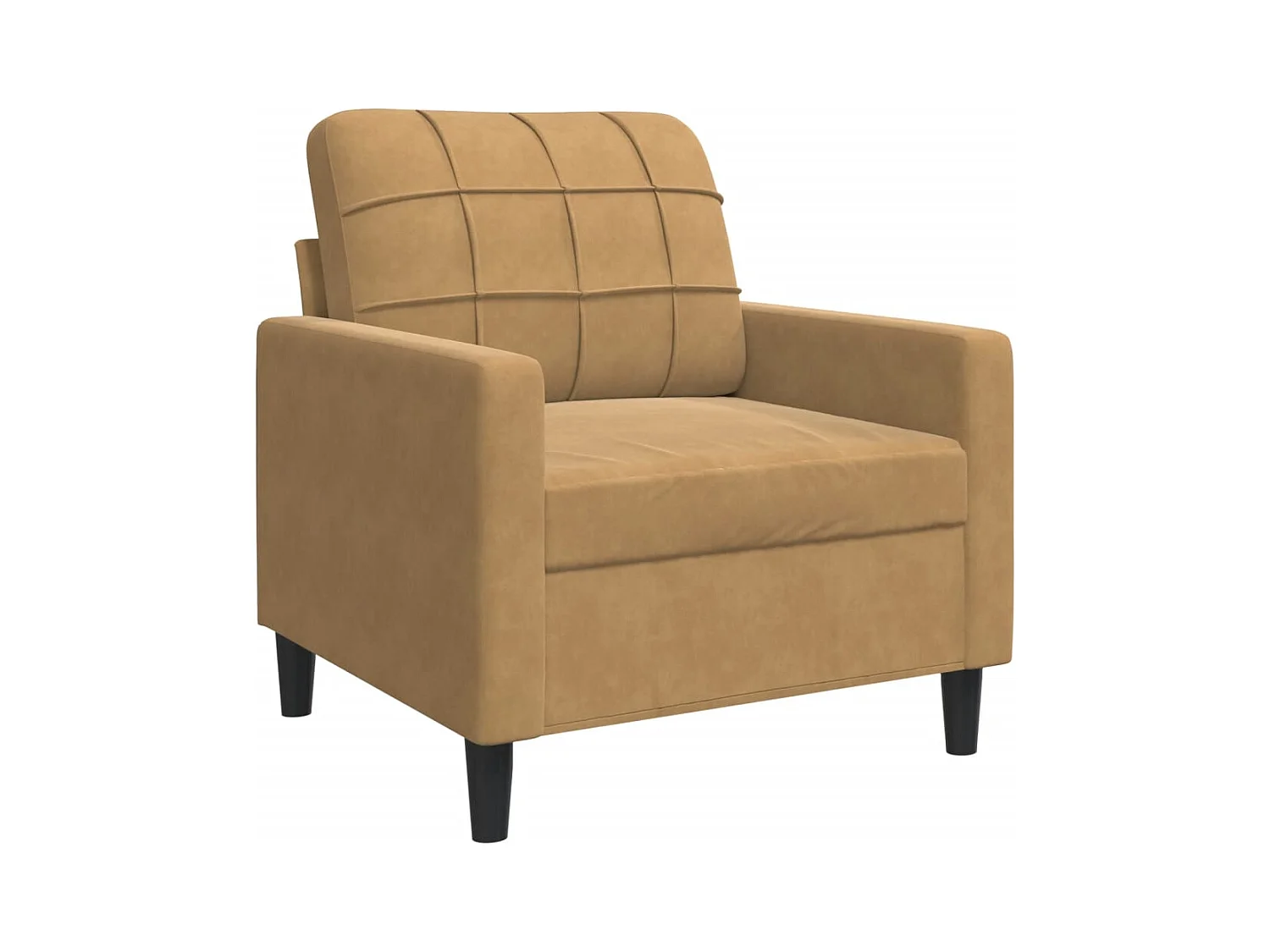 Ensemble de canapés 4 pcs avec coussins Marron Velours