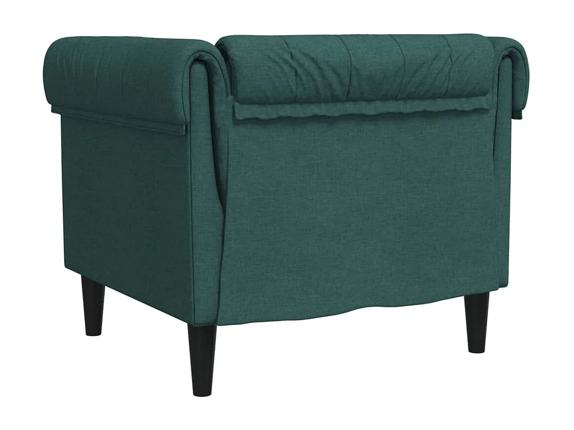Fauteuil Chesterfield vert foncé tissu