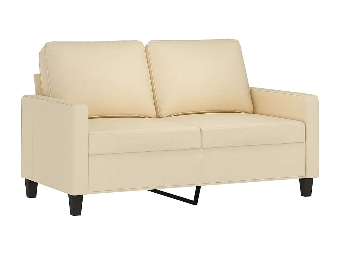 Set di Divani 2 pz con Cuscini Crema in Tessuto
