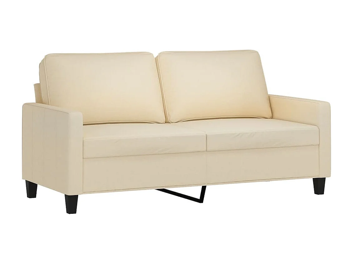 Set di Divani 2 pz con Cuscini Crema in Tessuto