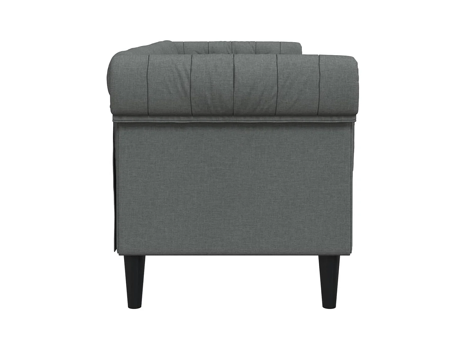 Canapé Chesterfield 3 places gris foncé tissu