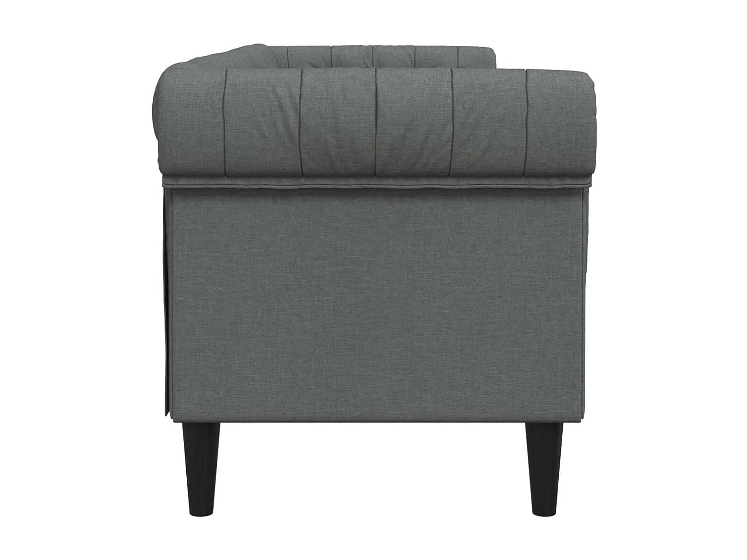 Canapé Chesterfield 3 places gris foncé tissu