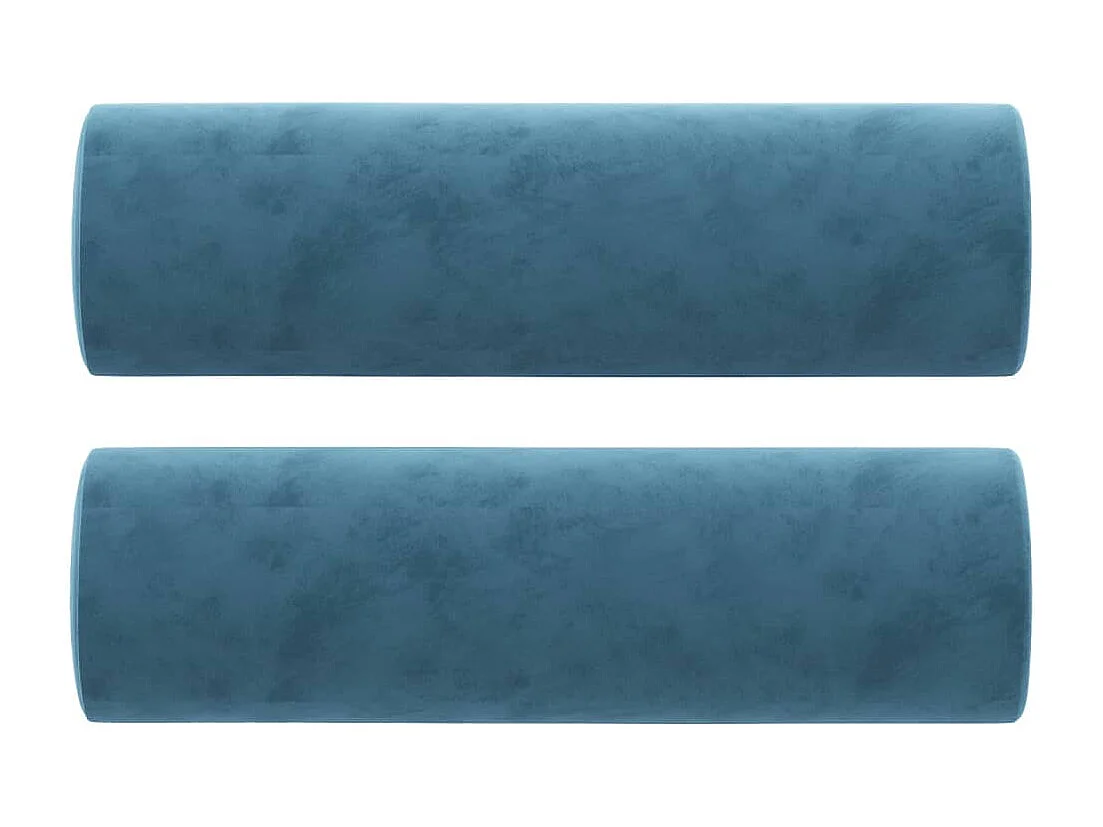 Sofá 2 lugares c/ almofadas decorativas 120 cm veludo azul