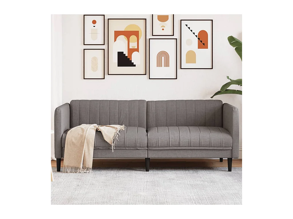 Sofa 3-Sitzer Taupe Stoff