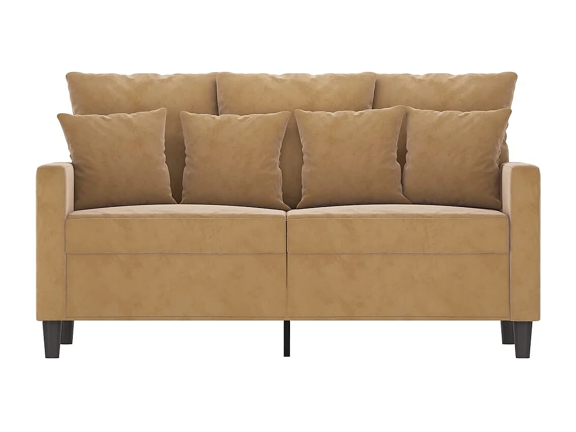 Canapé à 2 places Marron 120 cm Velours