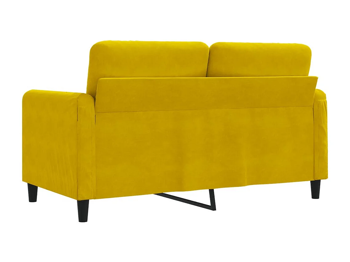 Sofá de 2 plazas terciopelo amarillo 120 cm