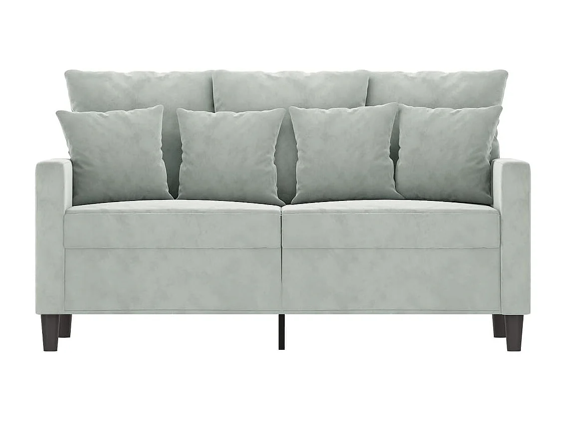 Divano a 2 Posti Grigio Chiaro 120 cm in Velluto