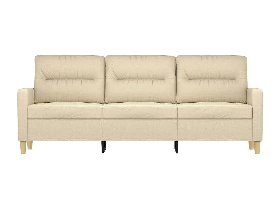 Canapé à 3 places Crème 180 cm Tissu