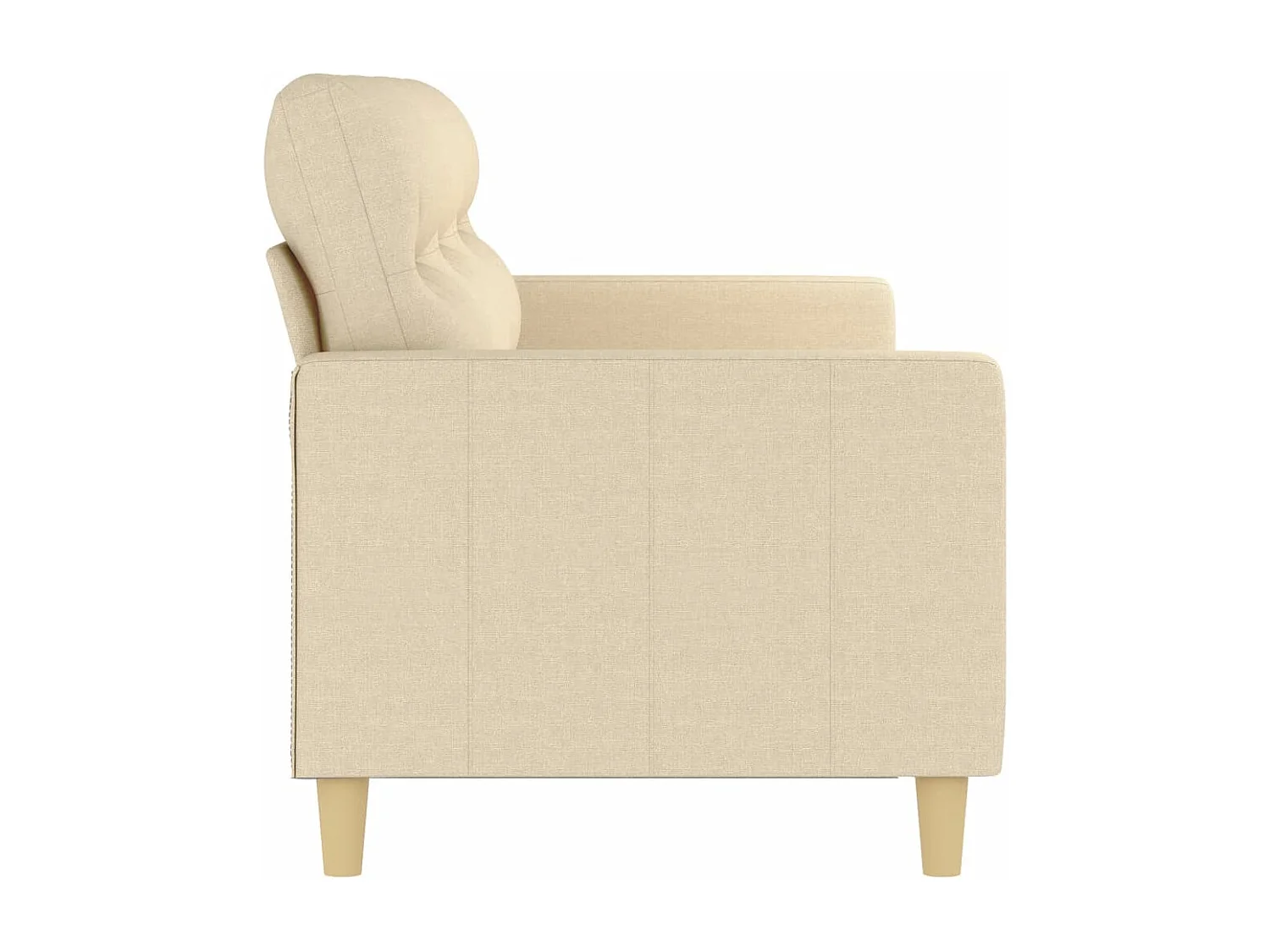 Canapé à 3 places Crème 180 cm Tissu