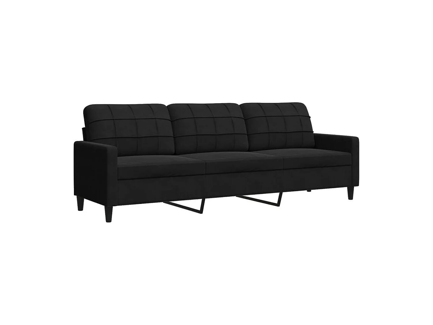 Ensemble de canapés 3 pcs avec coussins Noir Velours