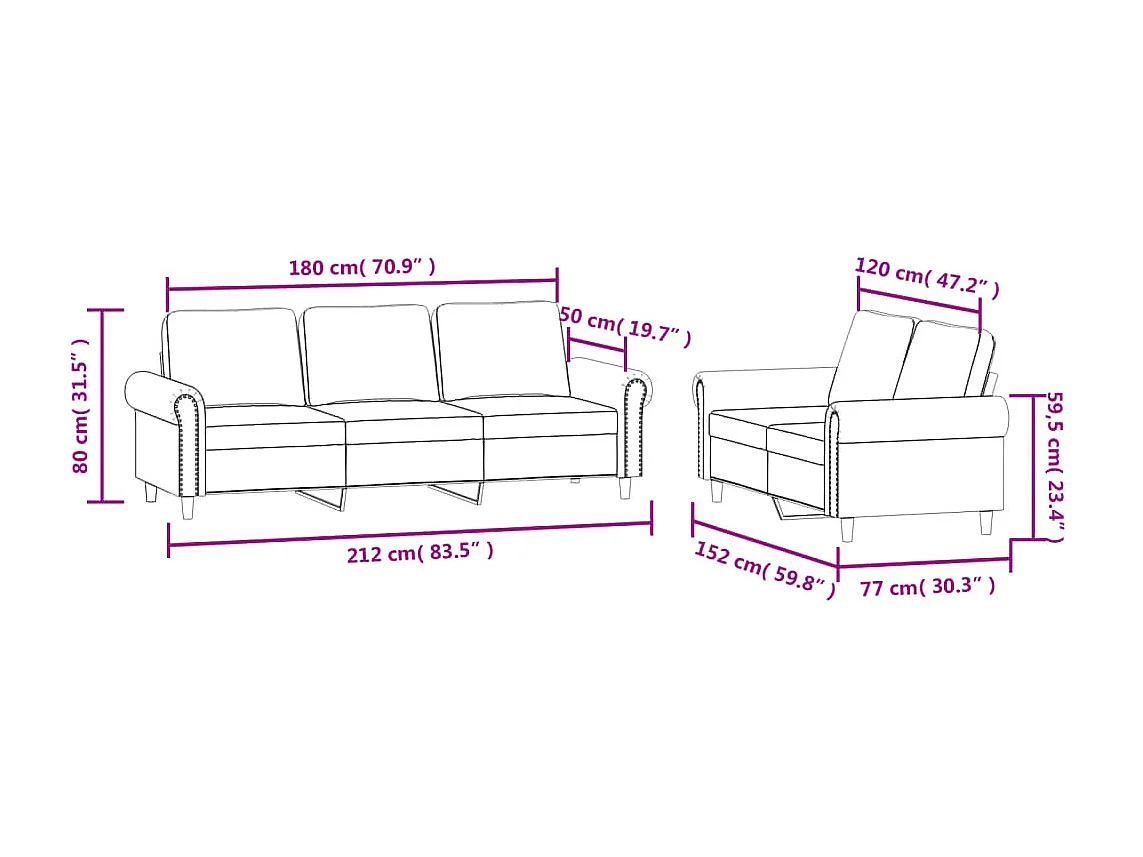 Juego de sofás con cojines 2 piezas terciopelo verde oscuro