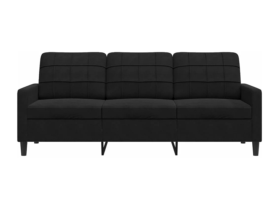 3-Sitzer-Sofa Schwarz 180 cm Samt