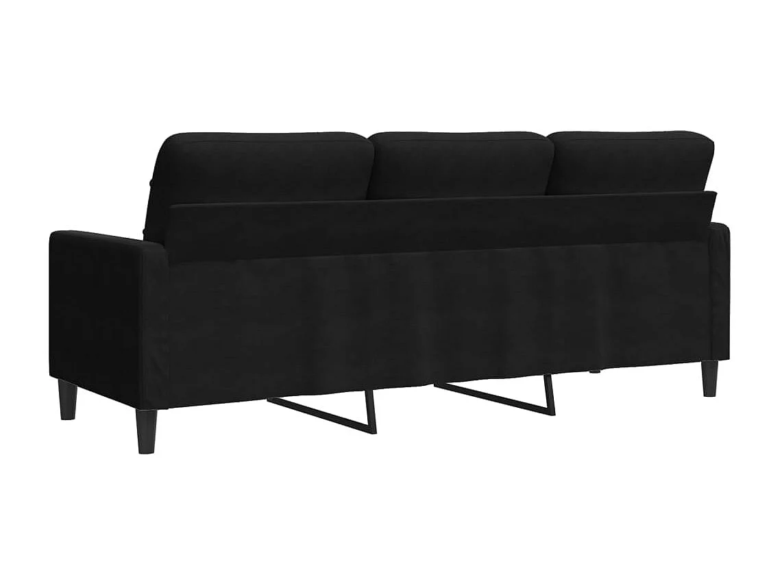 3-Sitzer-Sofa Schwarz 180 cm Samt