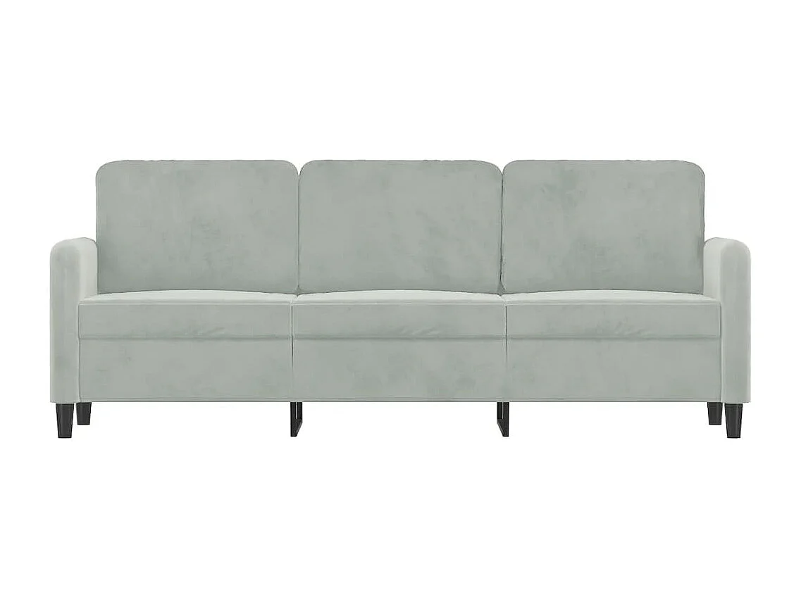 Sofá de 3 lugares 180 cm veludo cinzento-claro