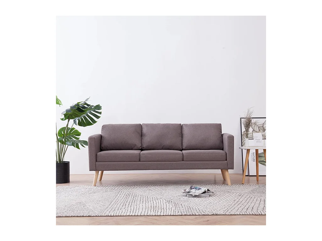 Driezitsbank stof taupe