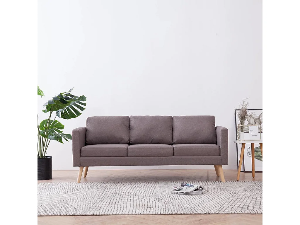 Driezitsbank stof taupe