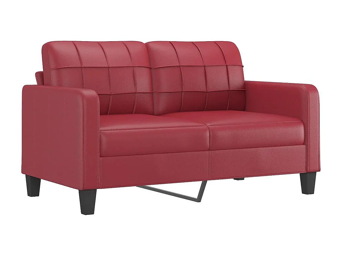 Canapé à 2 places Rouge bordeaux 140 cm Similicuir