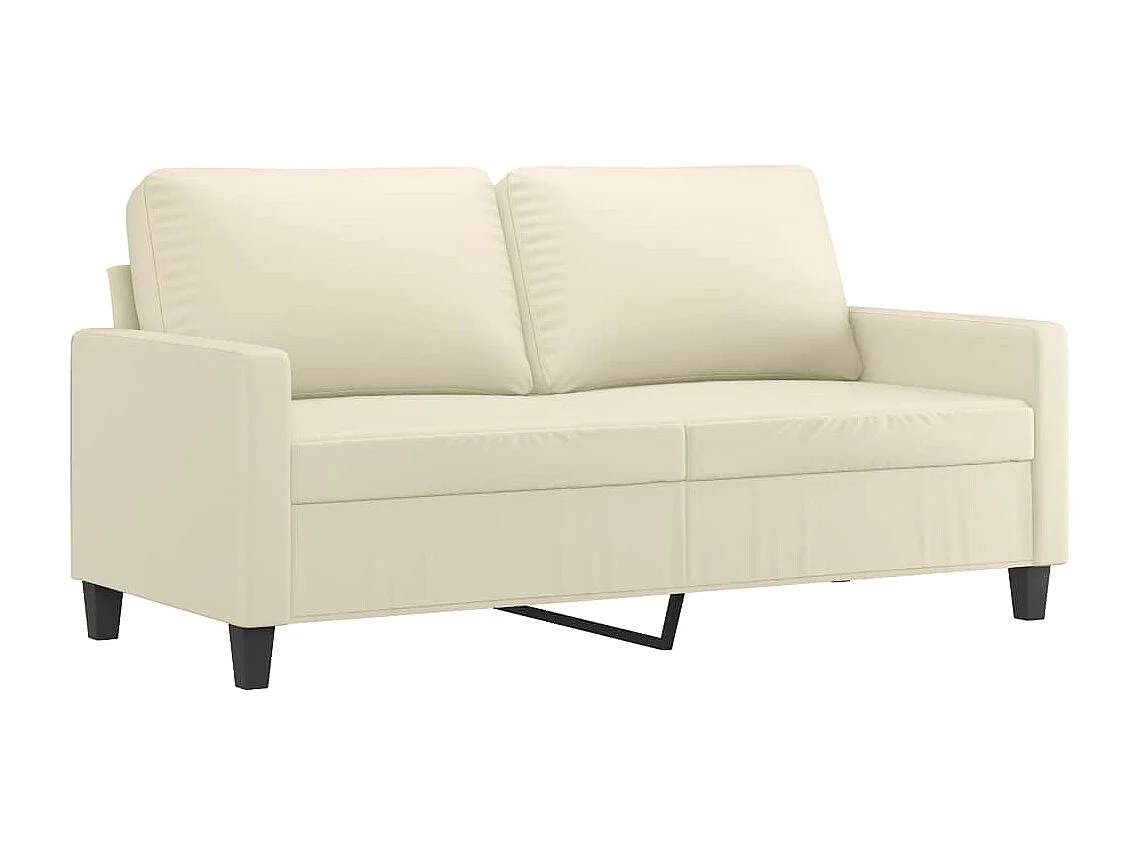 Divano a 2 Posti Crema 140 cm in Similpelle