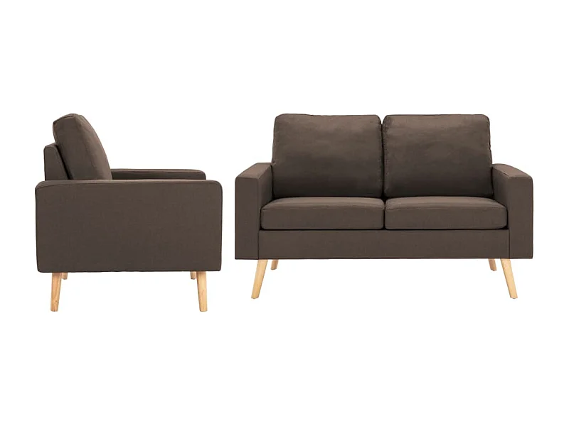 Set Divani 2 pz in Tessuto Marrone