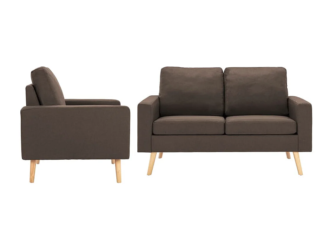 2-delig Bankstel stof bruin