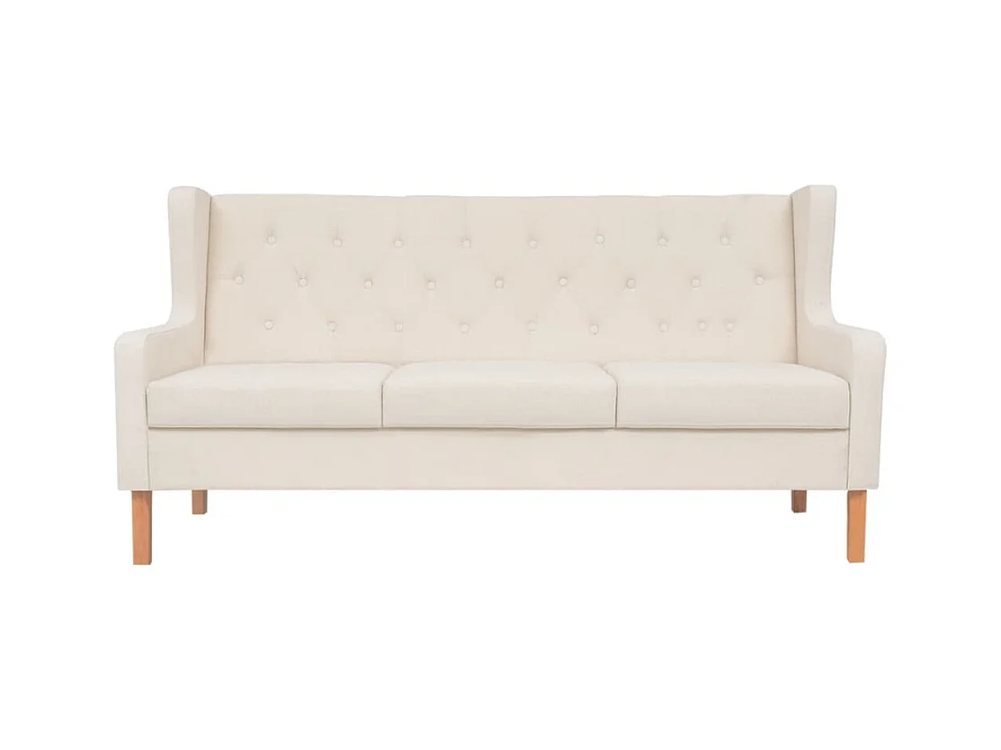 Ensemble de canapés 2 pcs tissu blanc crème