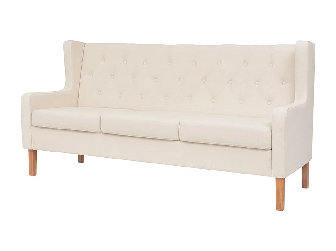 Ensemble de canapés 2 pcs tissu blanc crème