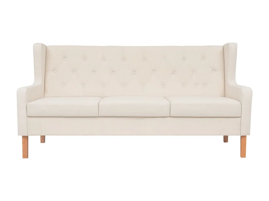 Ensemble de canapés 2 pcs tissu blanc crème