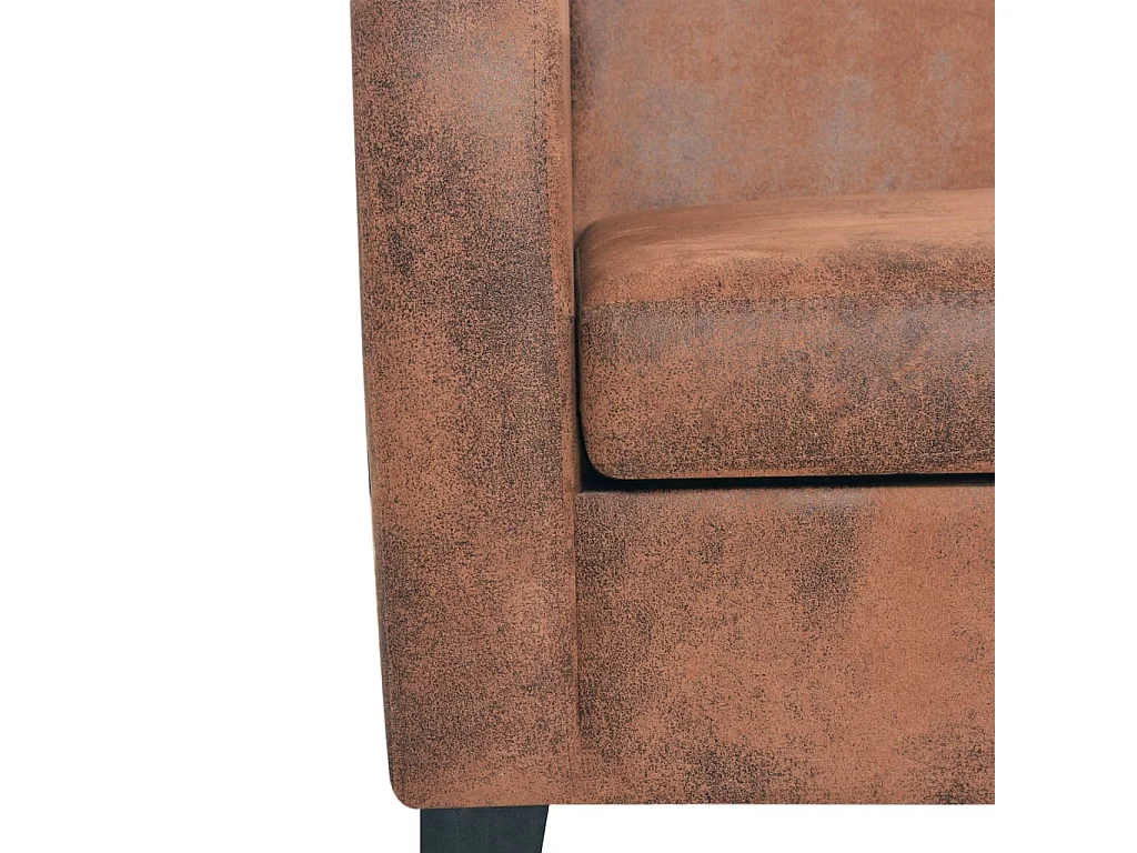 Set Divani 2 pz in Camoscio Artificiale Marrone