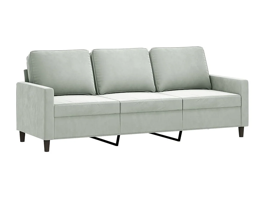 Ensemble de canapés 3 pcs avec coussins Gris clair Velours