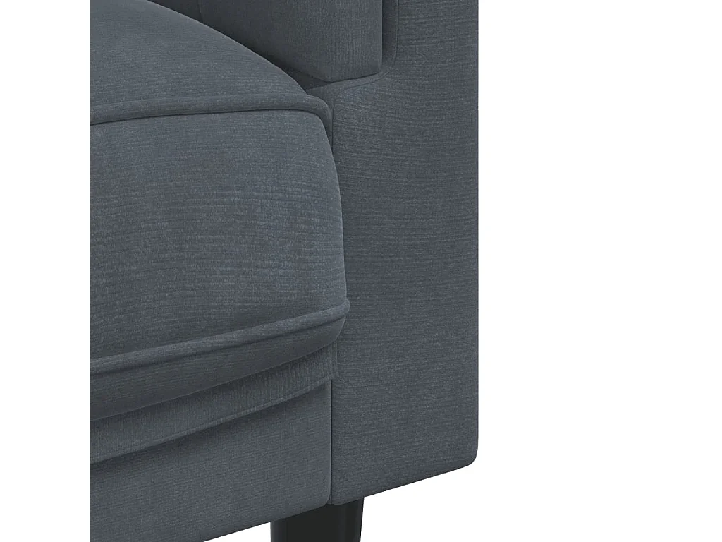 Sillón con cojín terciopelo gris oscuro
