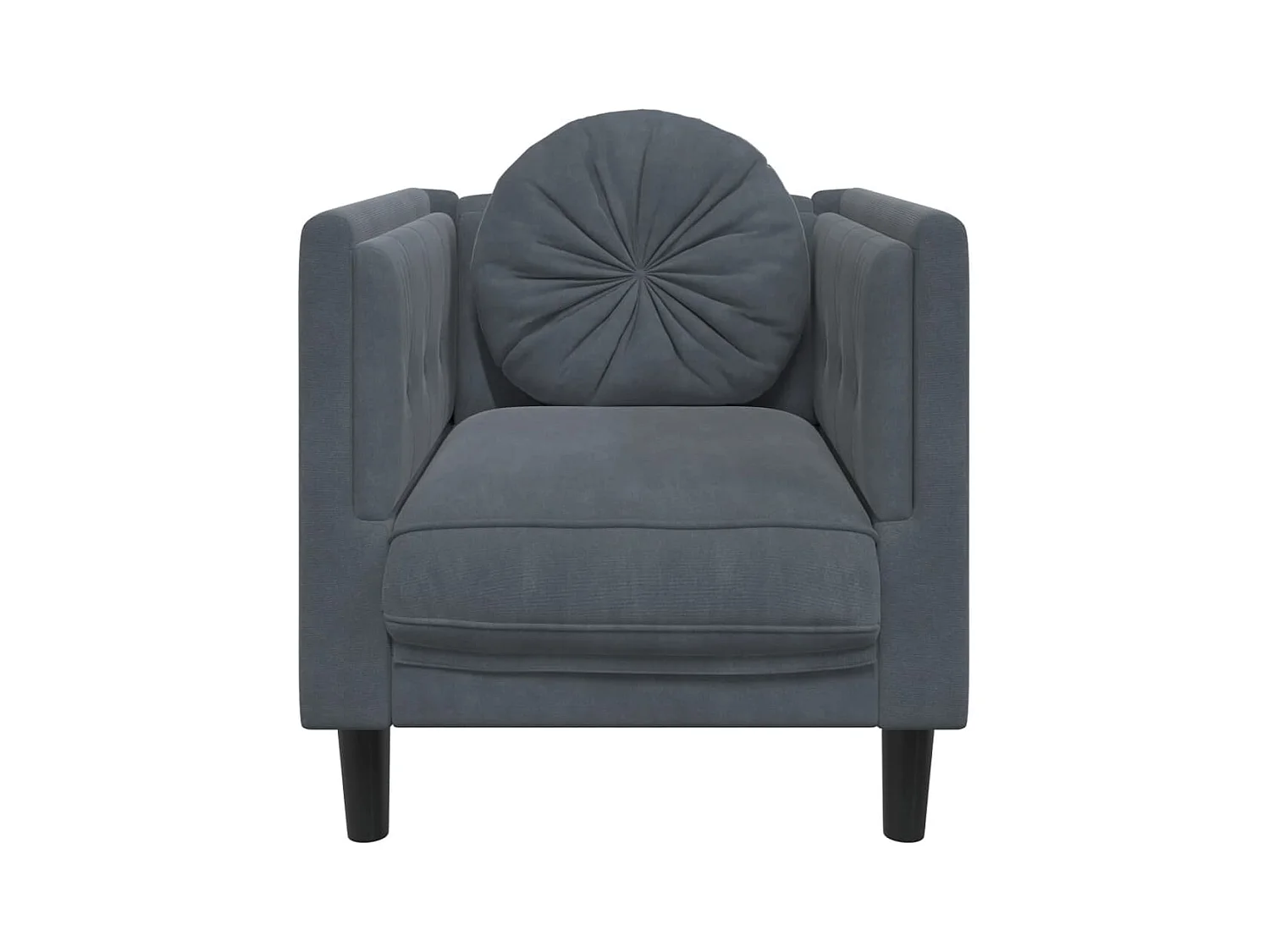 Fauteuil avec coussin gris foncé velours