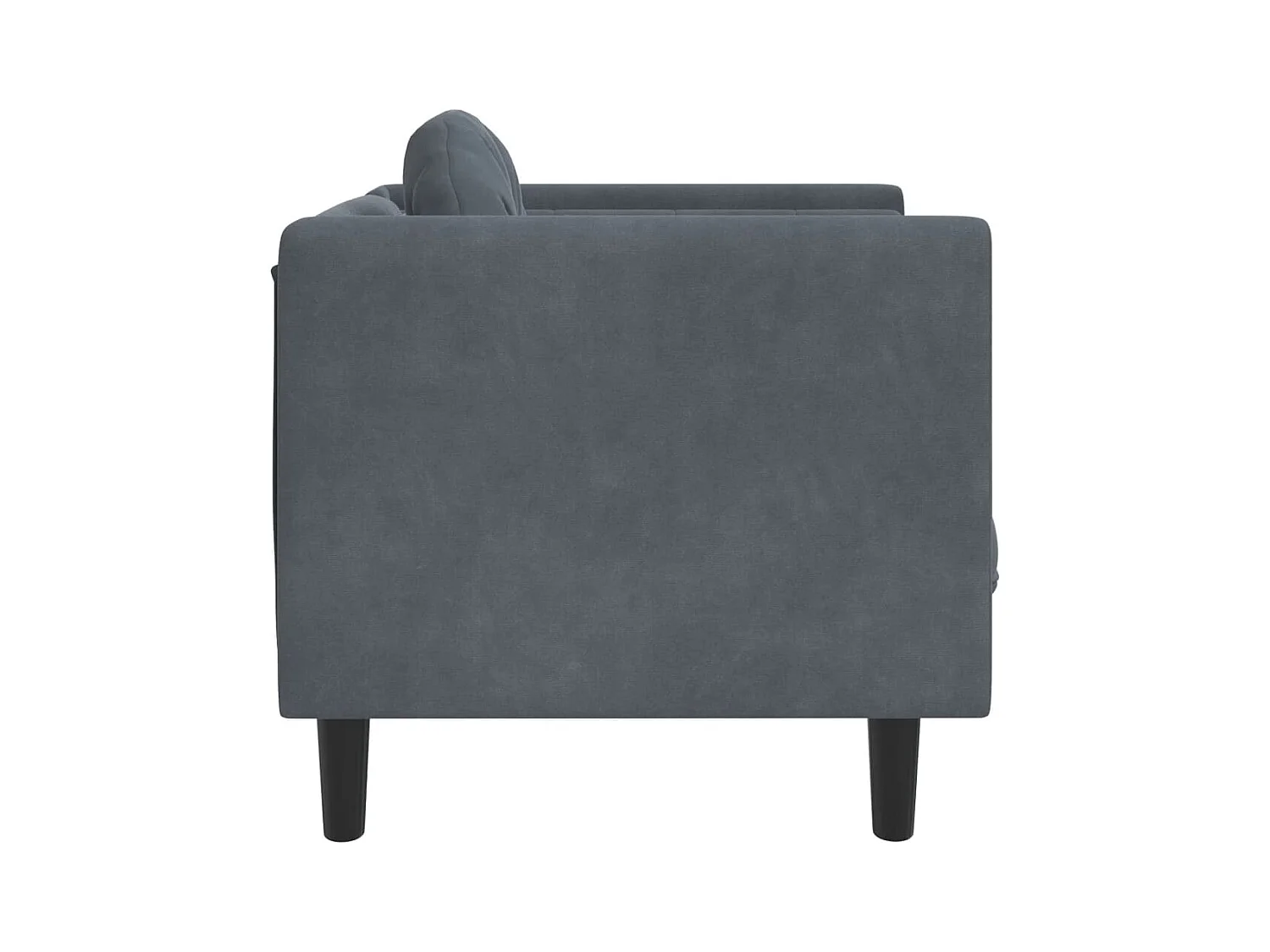 Fauteuil avec coussin gris foncé velours