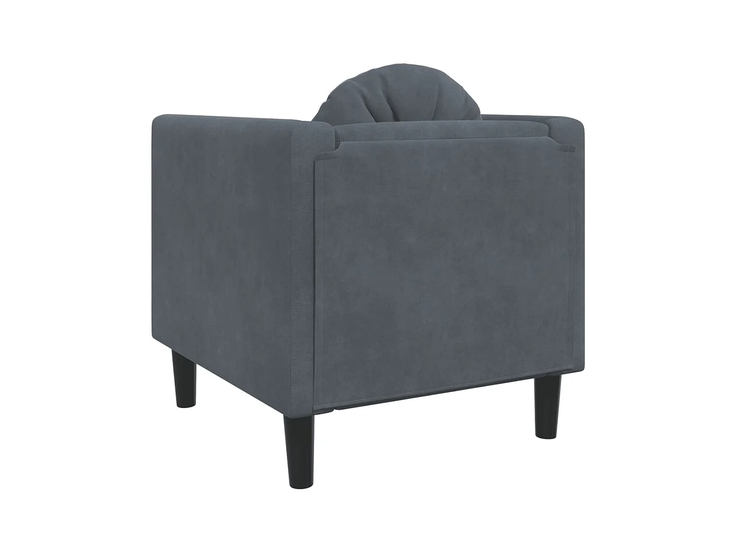Fauteuil avec coussin gris foncé velours