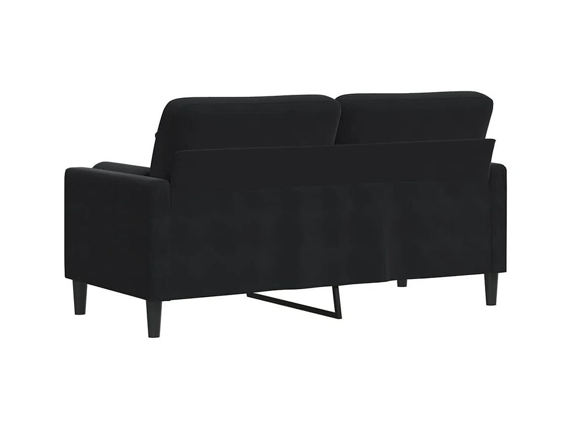 Canapé 2 places avec oreillers décoratifs noir 140 cm velours