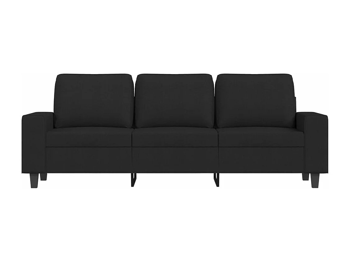 Sofá de 3 plazas de tela negro 180 cm