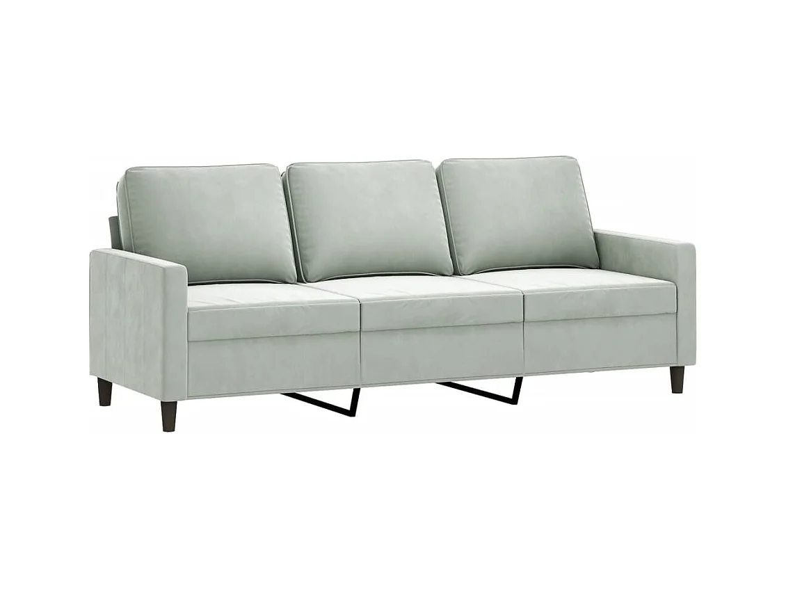 4-delige Loungeset met kussens fluweel lichtgrijs
