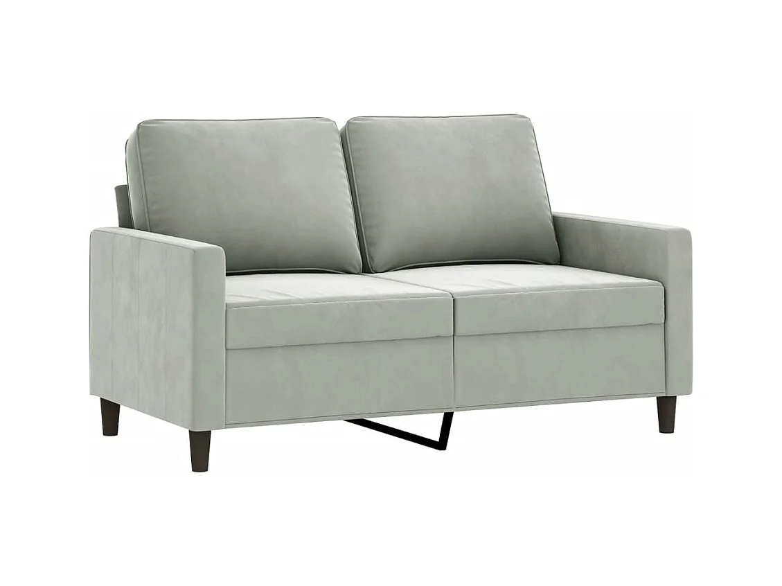 4-delige Loungeset met kussens fluweel lichtgrijs