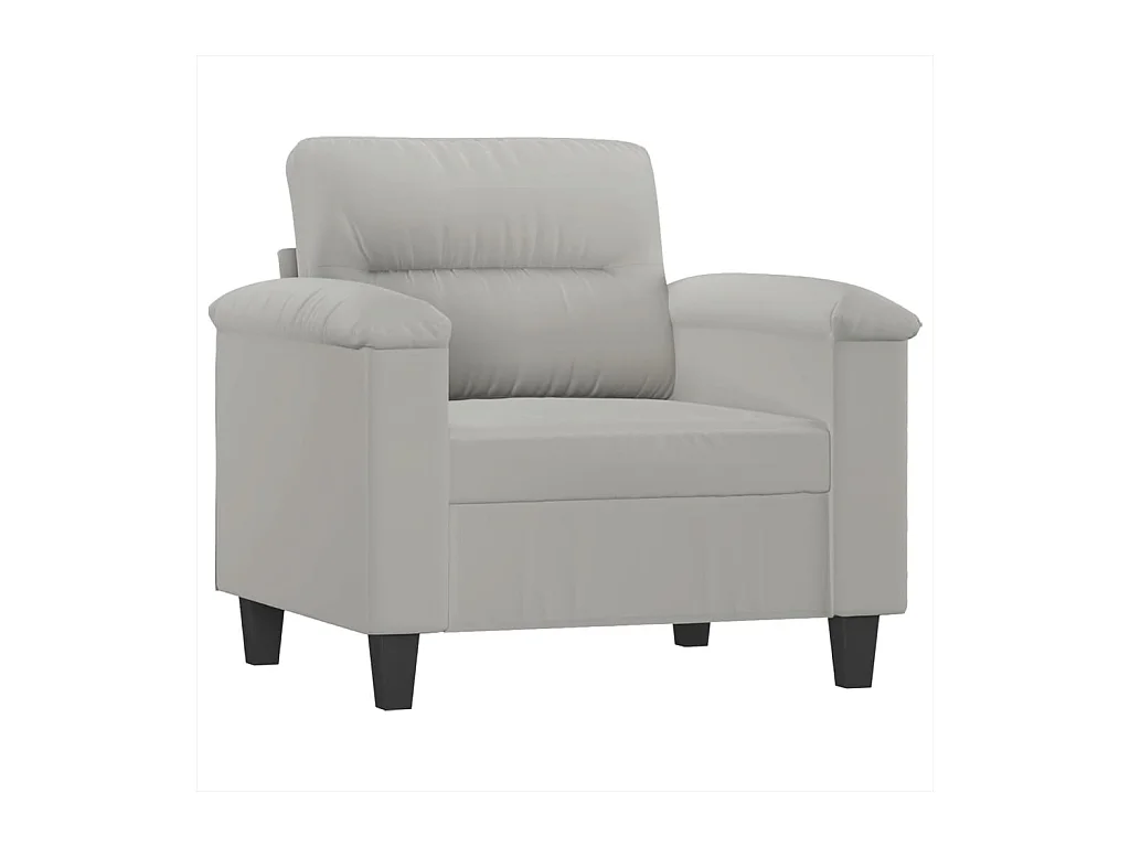 Ensemble de canapés 4 pcs coussins gris clair tissu microfibre