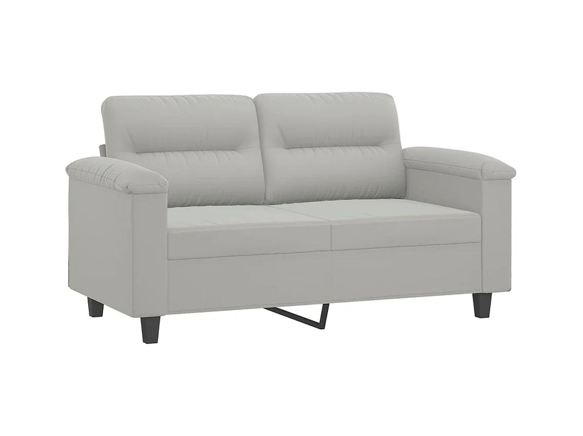 Ensemble de canapés 4 pcs coussins gris clair tissu microfibre